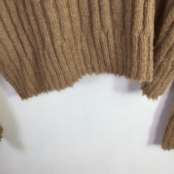 Free People Soft Fawn Alpaca Chunky Knit Mock Neck Sweater Brown Size XS - Picture 9 of 15